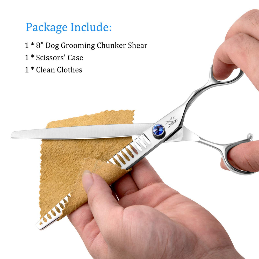 JASON lightweight ergonomic dog shears reduce fatigue during grooming sessions.