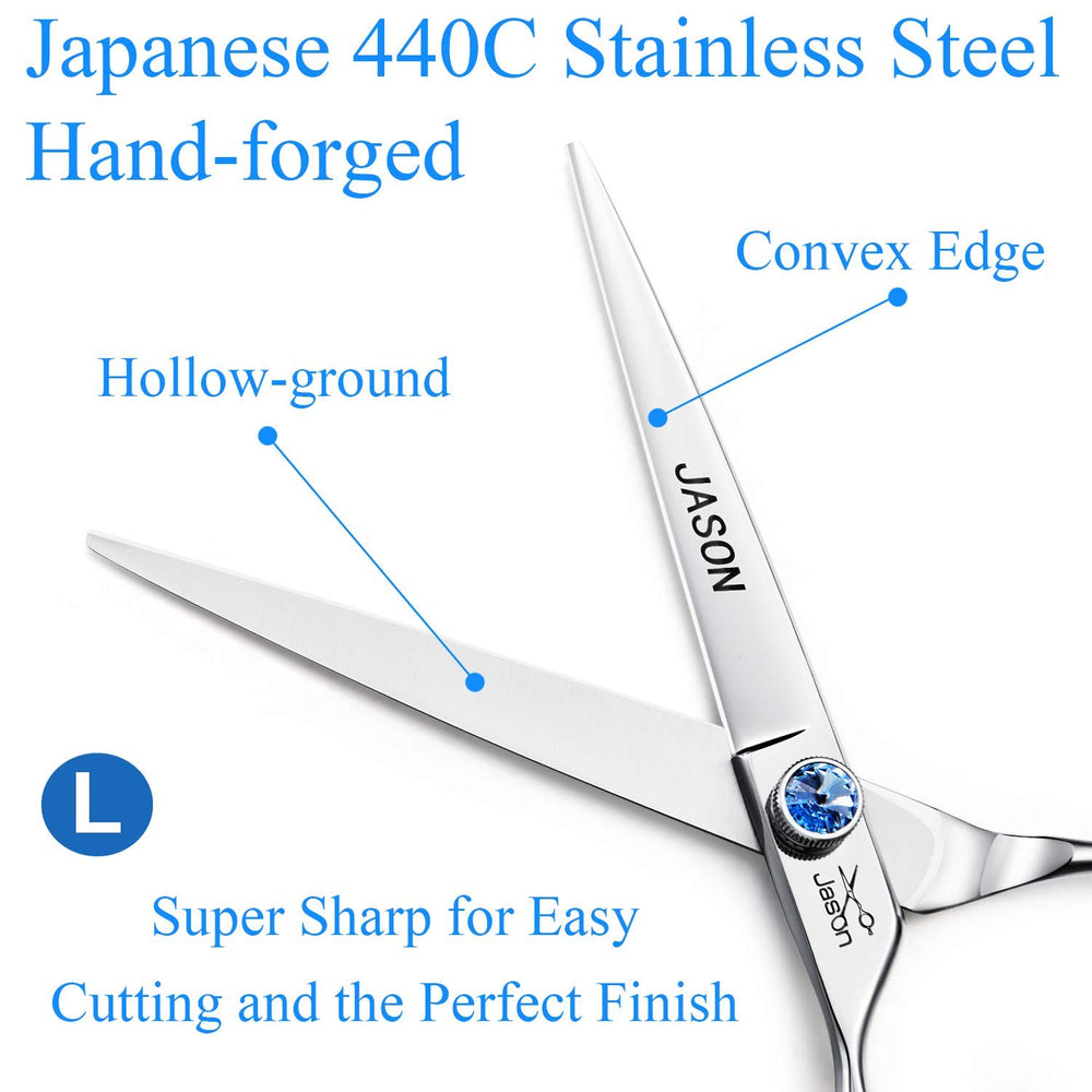 Jason offset-handle design reduces hand fatigue during long grooming sessions.
