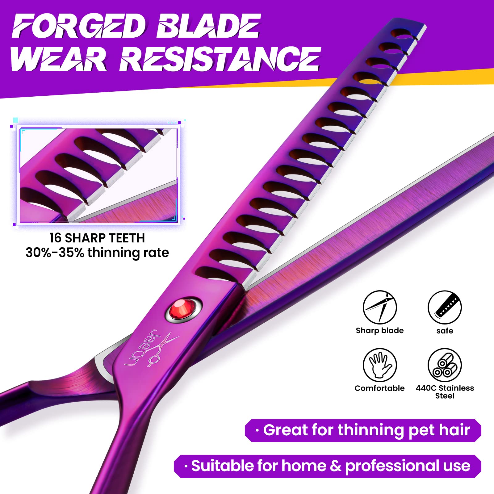 JASON chunker-dog-scissor portable design for on-the-go grooming.