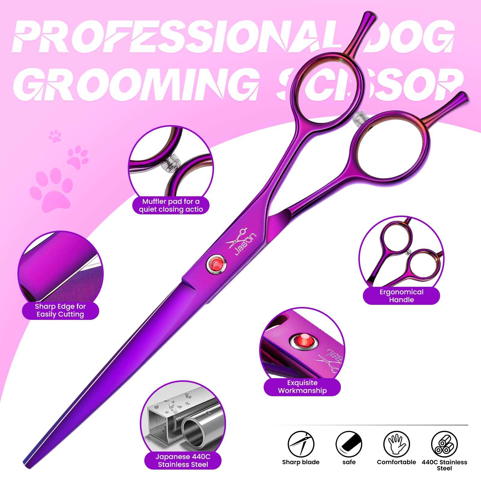 JASON curved blade for contour shaping and clean lines.
