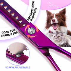 JASON thinning blade for textured finishes on pet coats.