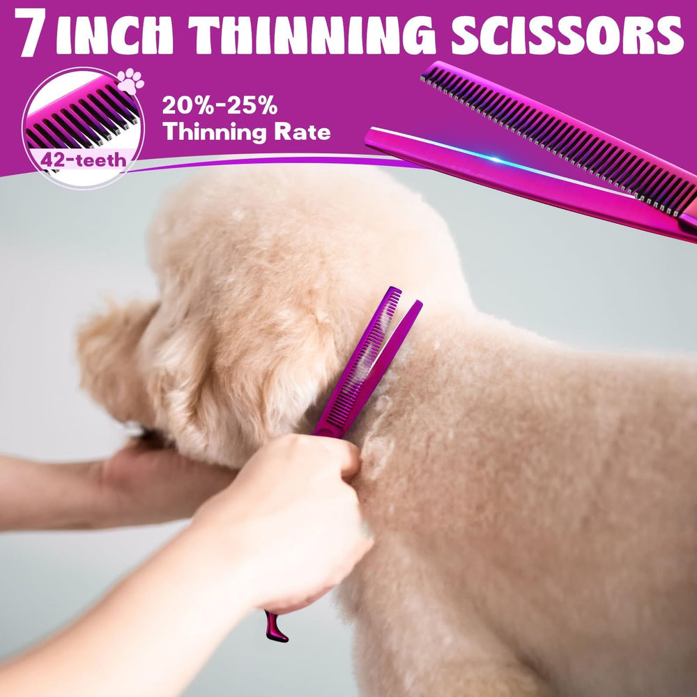 JASON Purple grooming comb helps detangle and prep fur before clipping.