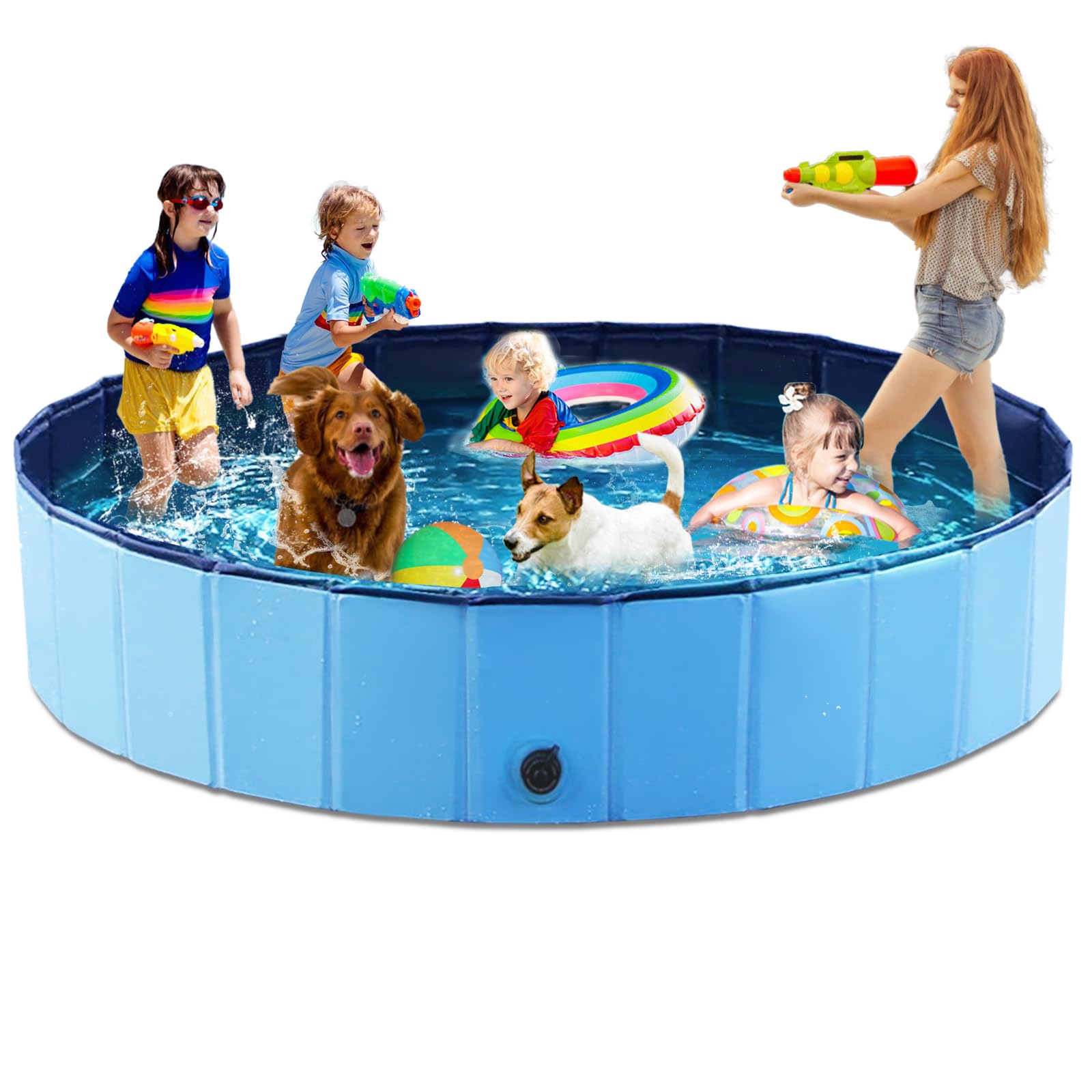 Jasonwell foldable dog pool assembled for quick outdoor cooling and play