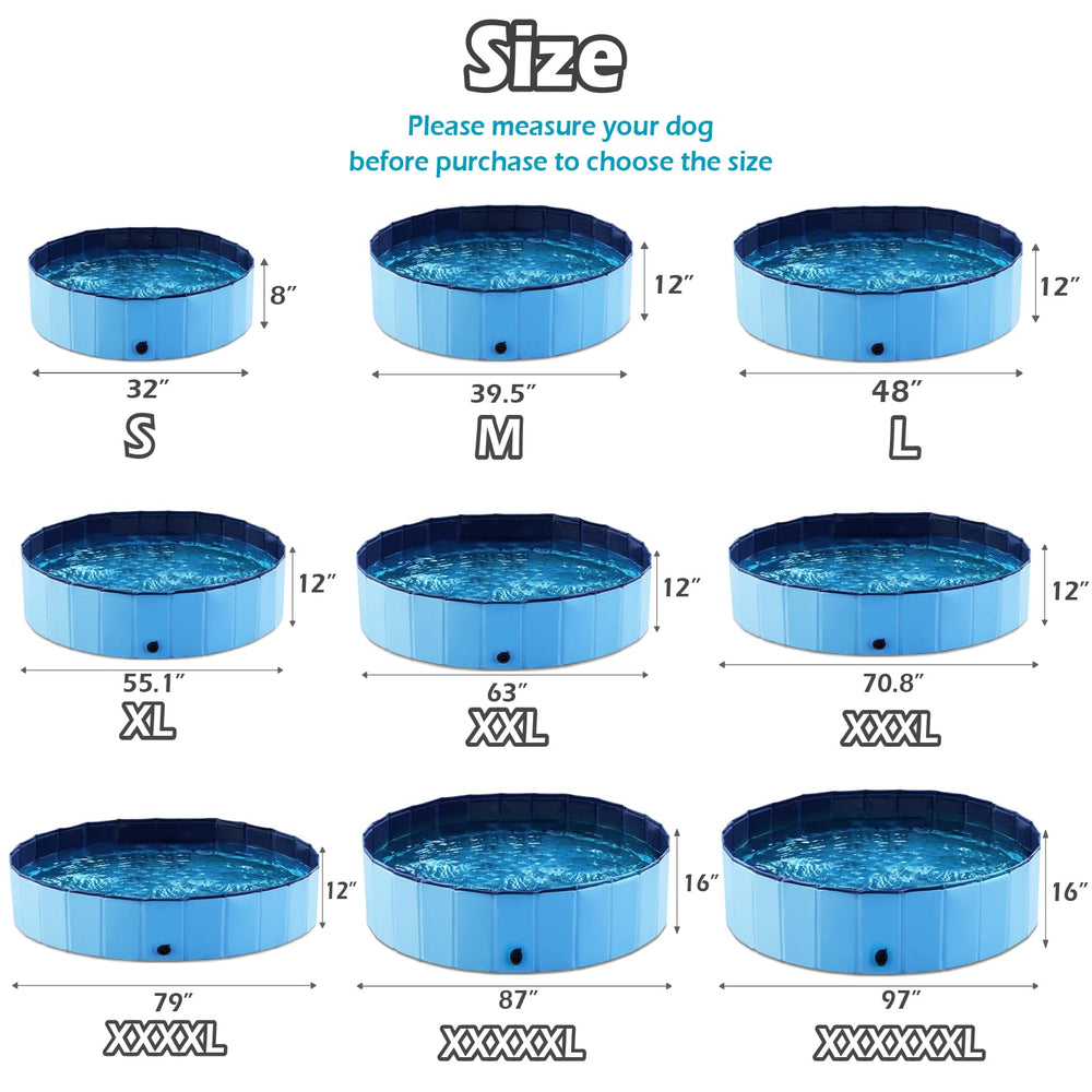 Jasonwell foldable dog pool drainage system for quick water refresh