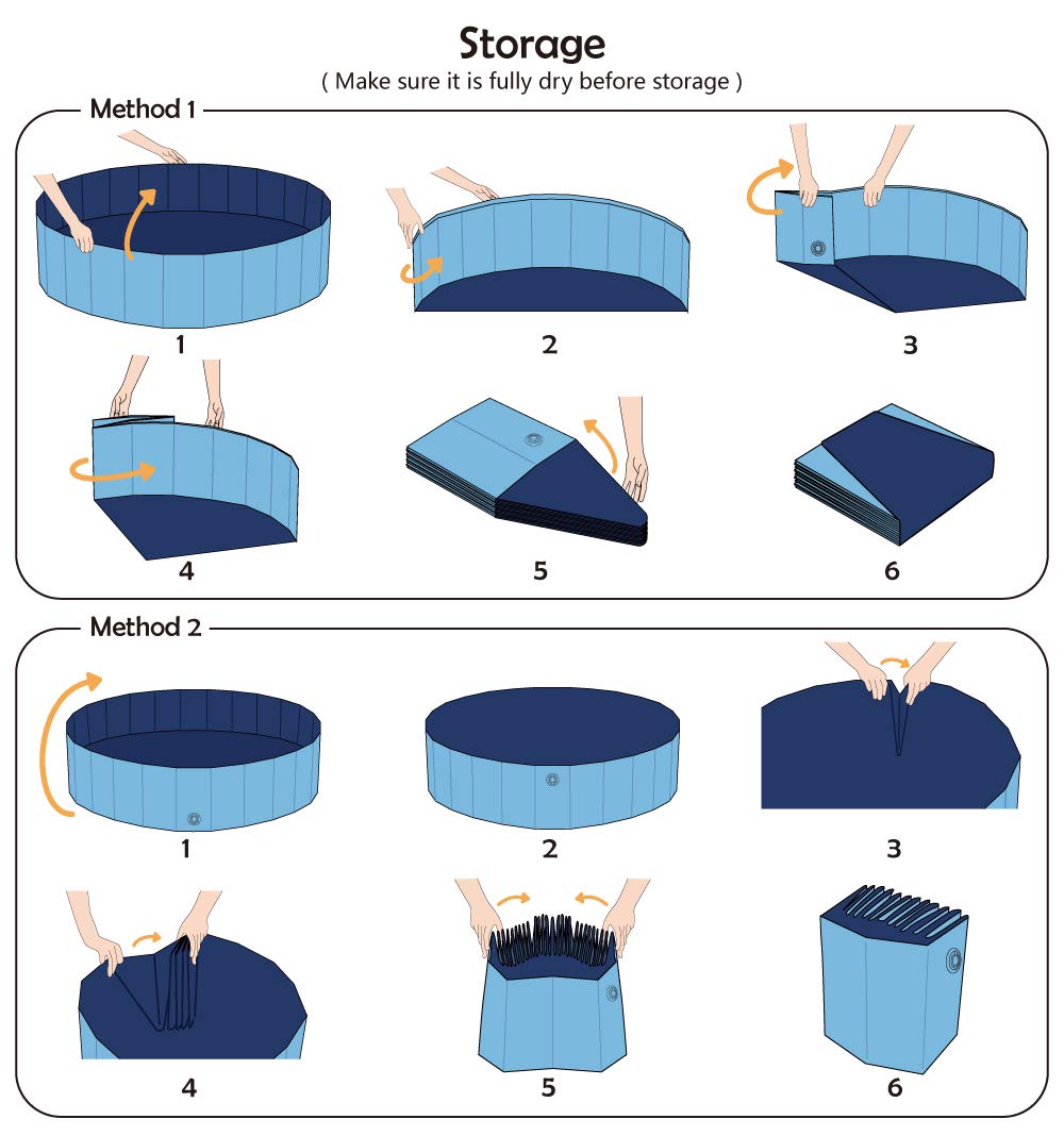 Jasonwell foldable dog pool easy-folding shot emphasizes simple storage