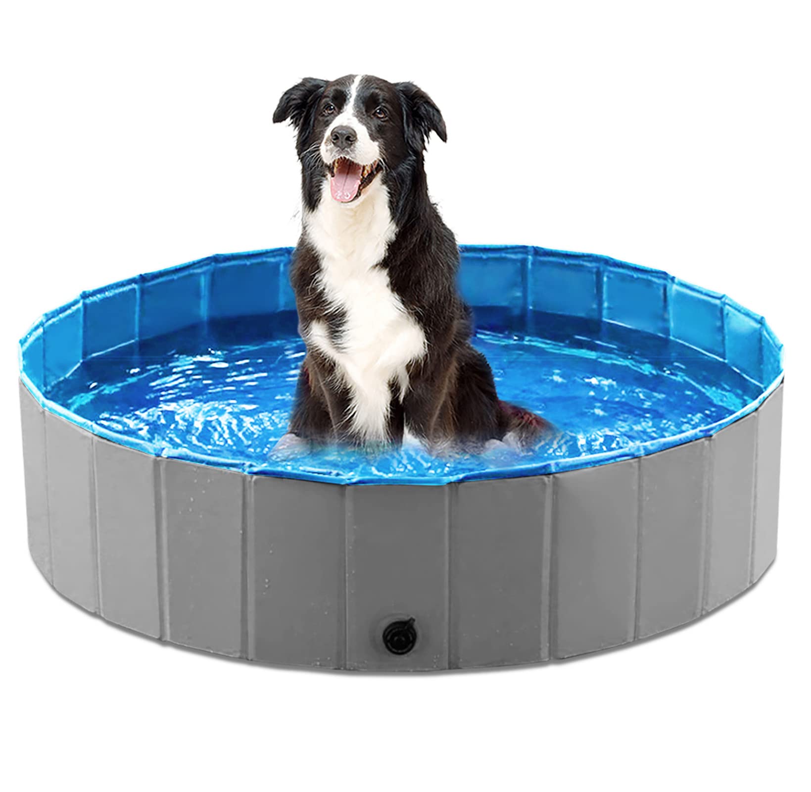 Jasonwell foldable dog pool folded for compact storage and travel convenience.