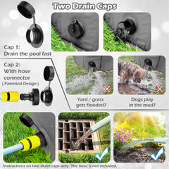 Jasonwell foldable dog pool quick-setup highlights hassle-free outdoor water play.
