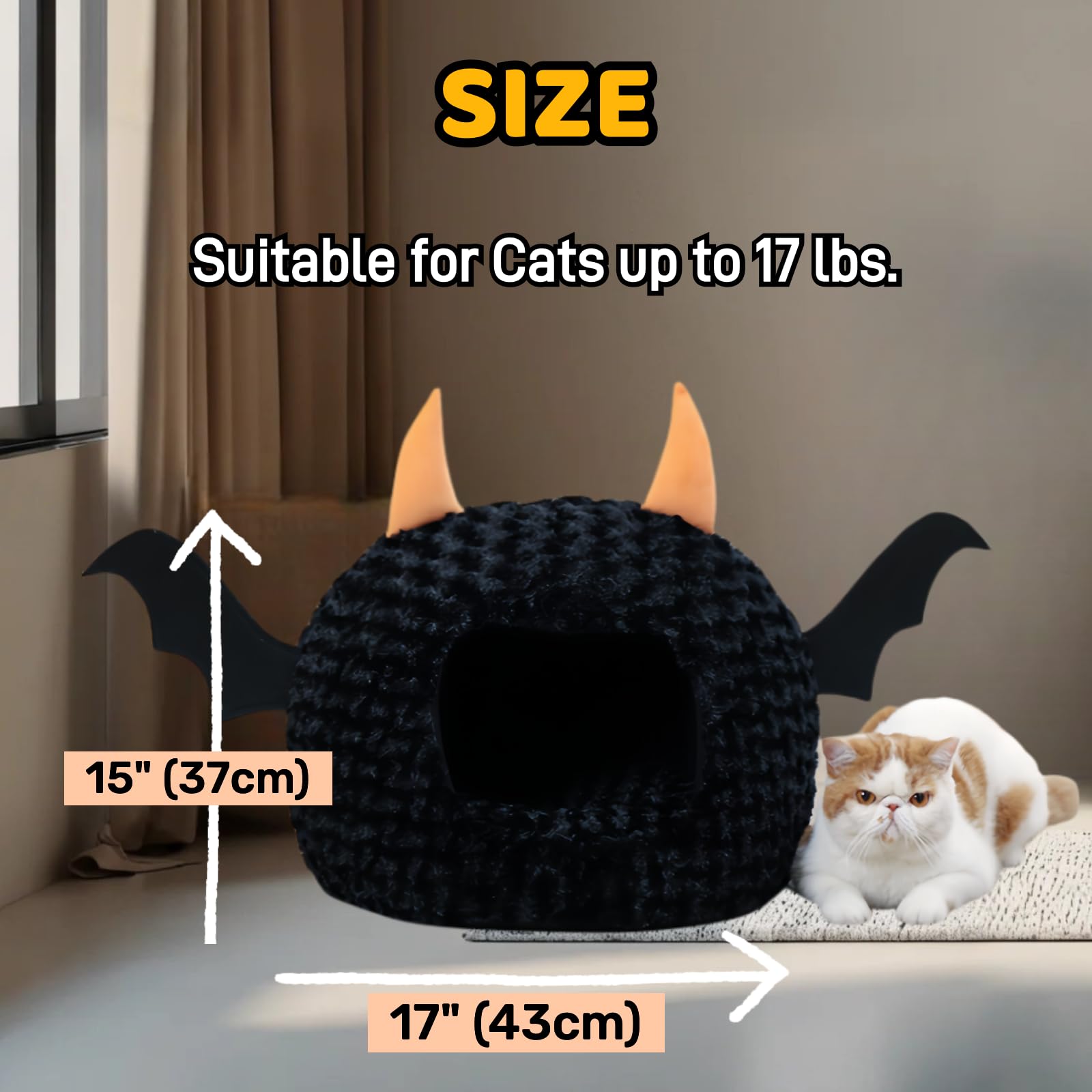Jatmira cat bed halloween large nest-inside highlights enclosed nook for secure napping