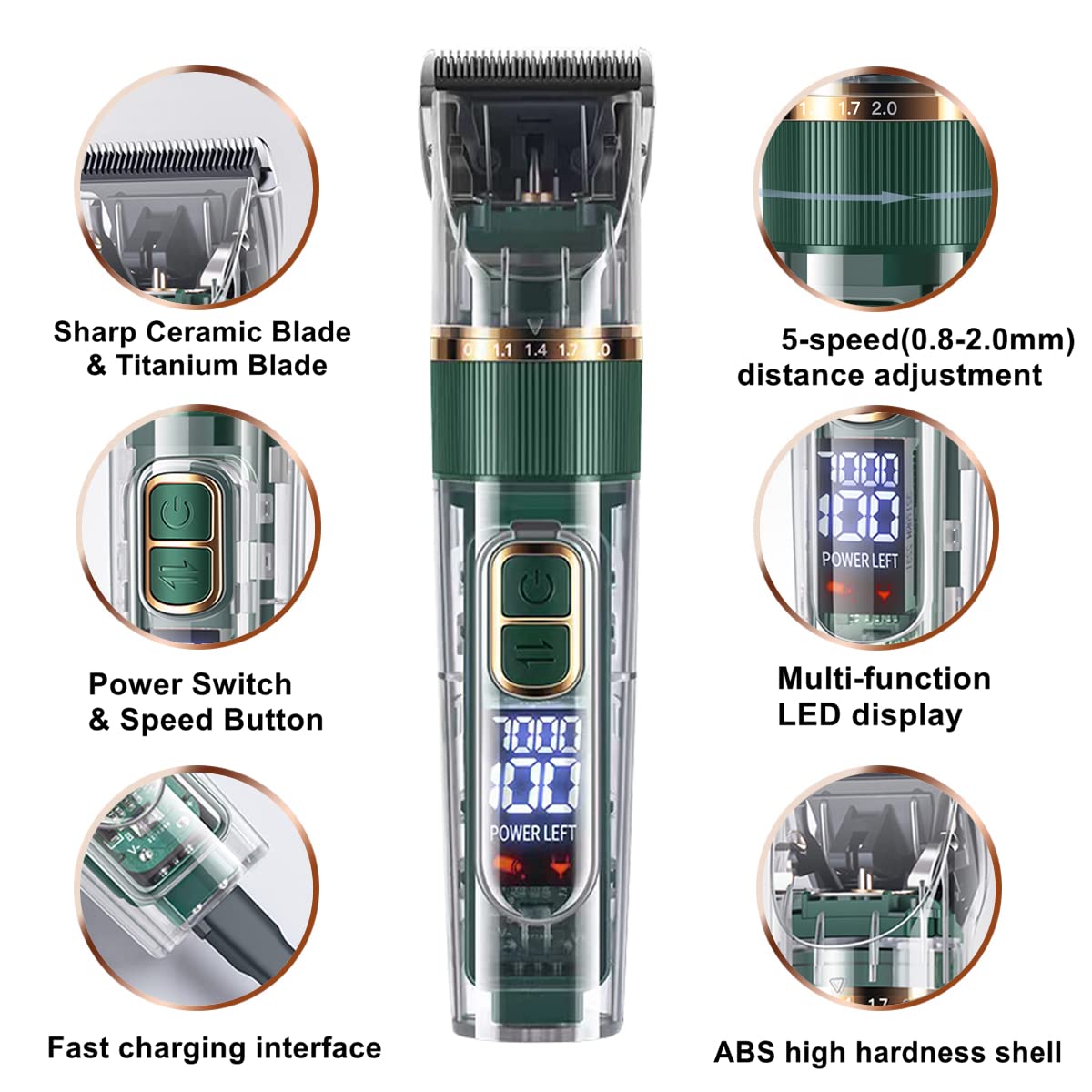 JAVENYIMAN heavy-duty pet clippers cutting thick coats smoothly