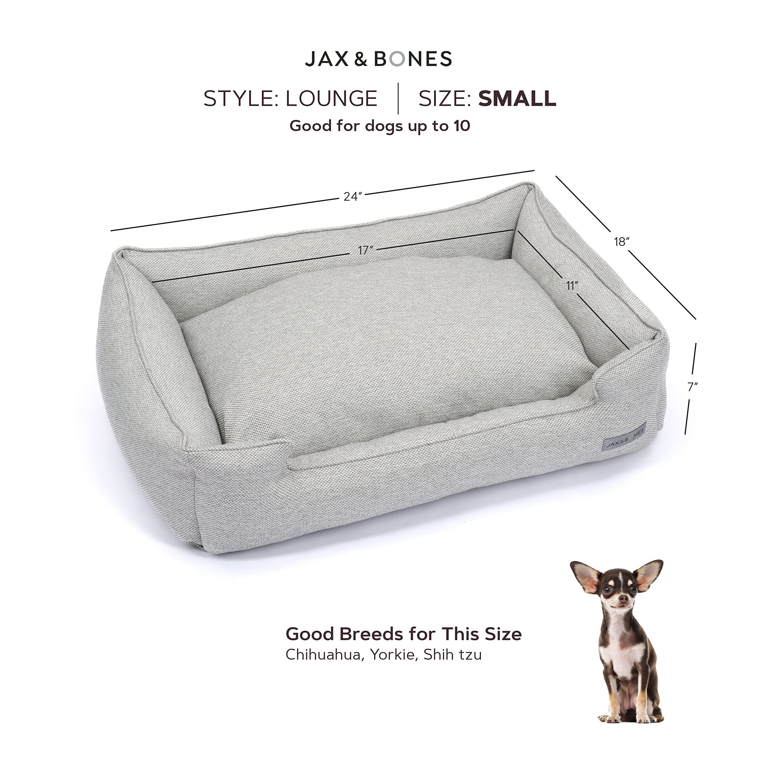 Jax & Bones dog bed lounge grey fabric sample showcasing open weave texture