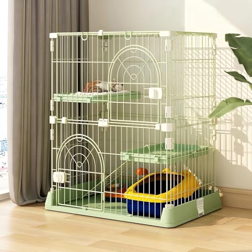 JaxSteam Cat Cage 2-Tier front view highlights roomy play space and secure enclosure.