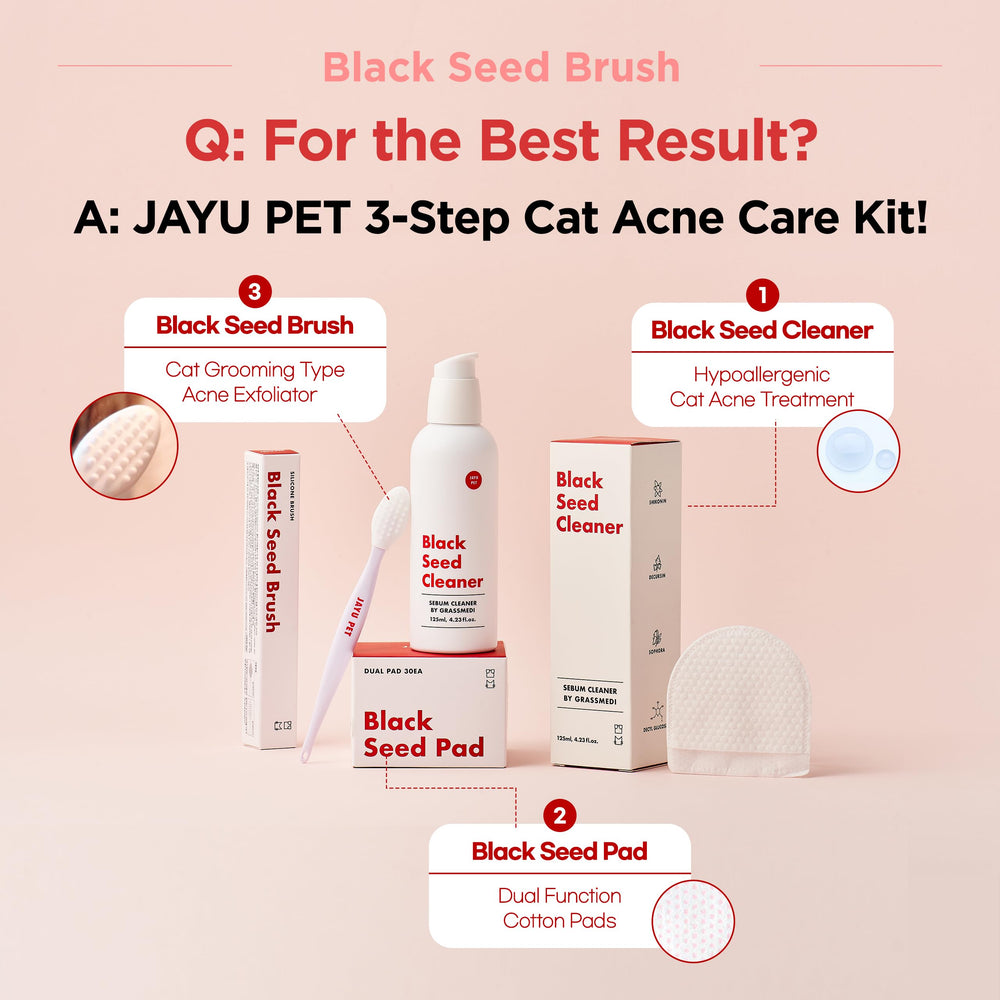 JAYU PET Black Seed Brush cat-cleaning versatility supports chin, nose, and body areas.