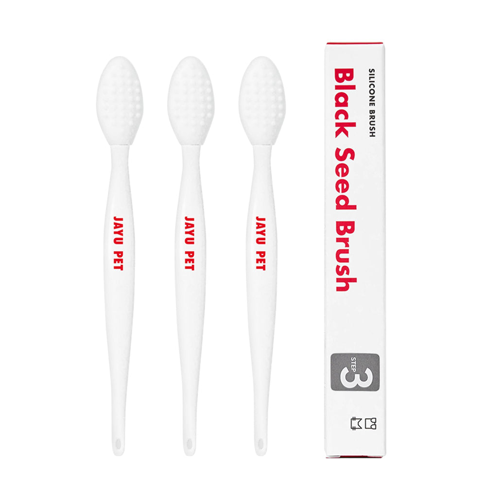 JAYU PET Black Seed Brush outer view shows ergonomic design for comfortable grooming.