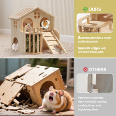 JAZUIHA Guinea Pig Hideout removable ladder for easy access