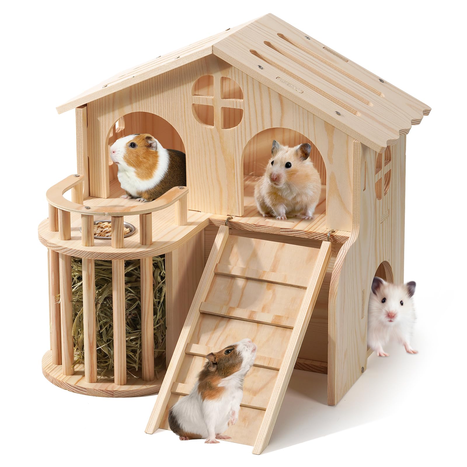 JAZUIHA Guinea Pig Hideout spacious interior for quiet shelter and play