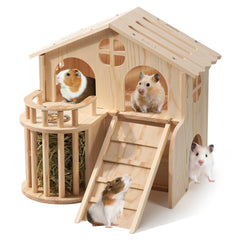 JAZUIHA Guinea Pig Hideout spacious interior for quiet shelter and play