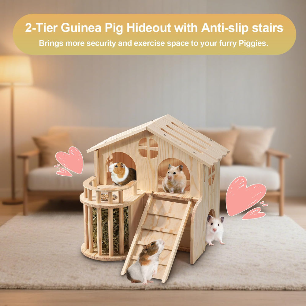 JAZUIHA Guinea Pig Hideout ventilated roof for airy living