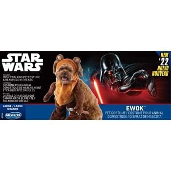 Jazwares Endor Ewok Pet Costume detail emphasizes soft polyester and faux fur texture