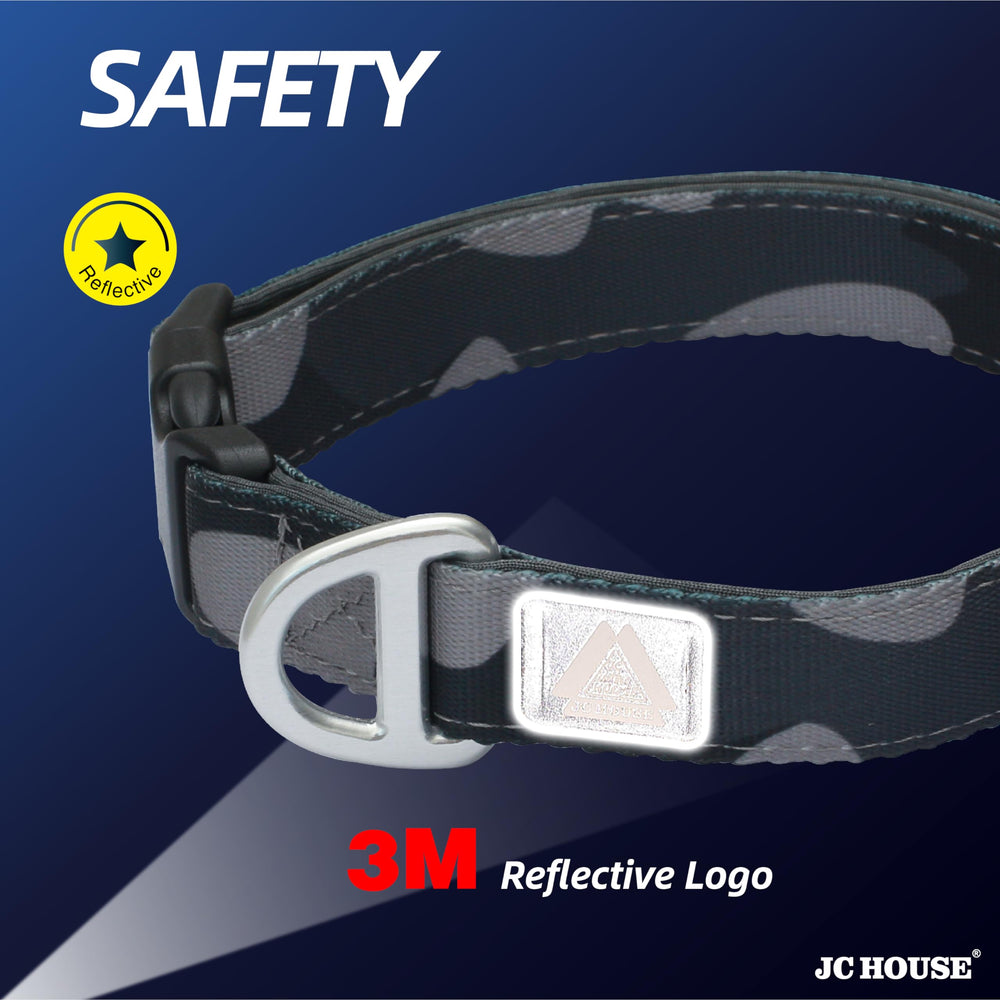JC HOUSE camo-dark-gray collar adds stylish, versatile look for daily outings