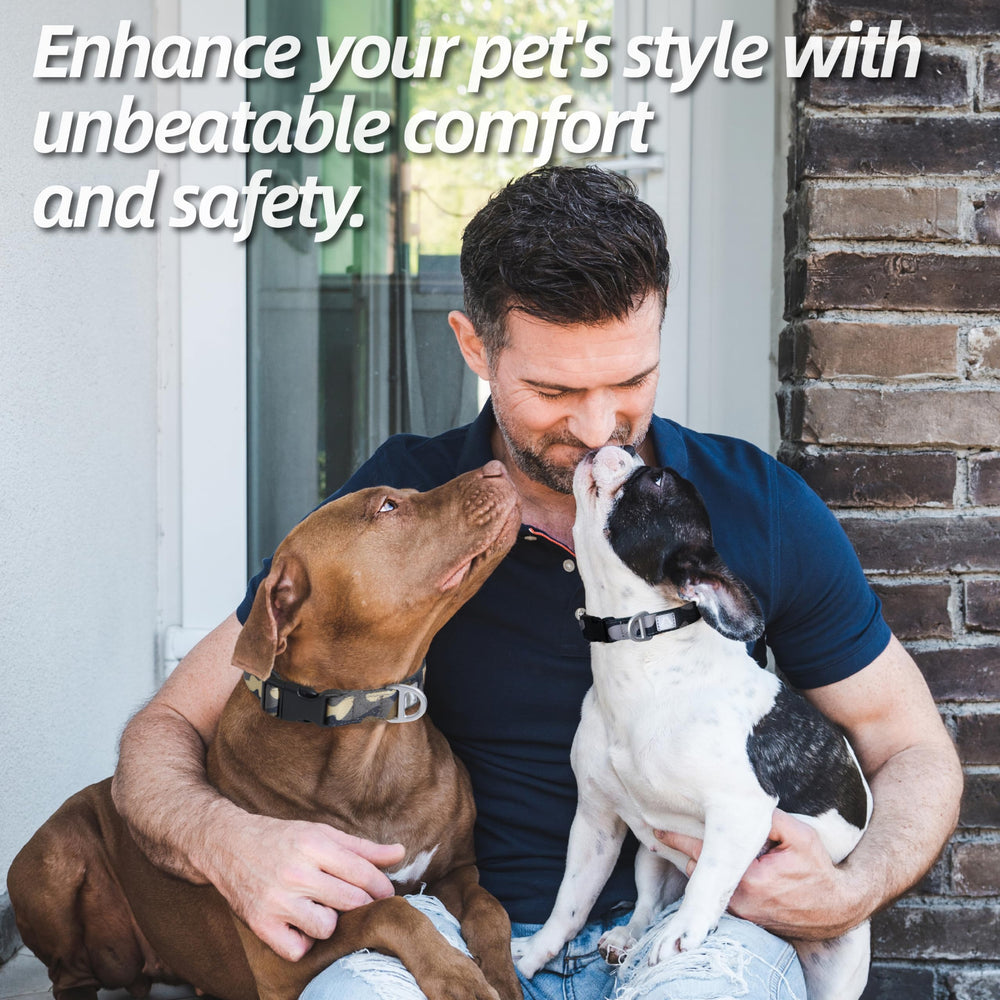 JC HOUSE adjustable collar showing neck range 12-20 inches for precise, secure wear