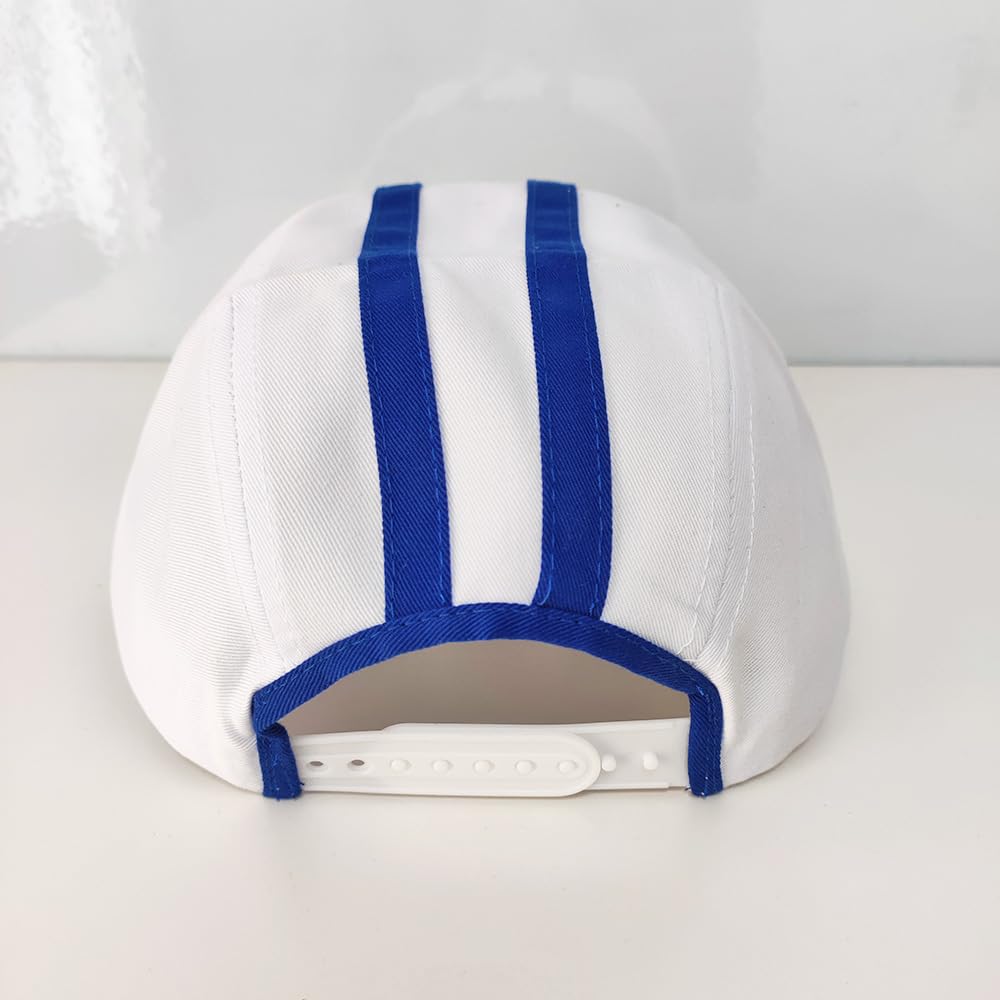 JCvCX marine hat blue white back view; comfortable fit for theater.