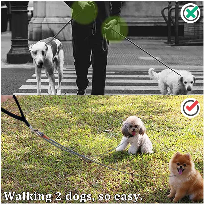 JDIDNEID correa doble para dos perros facilita control estable.