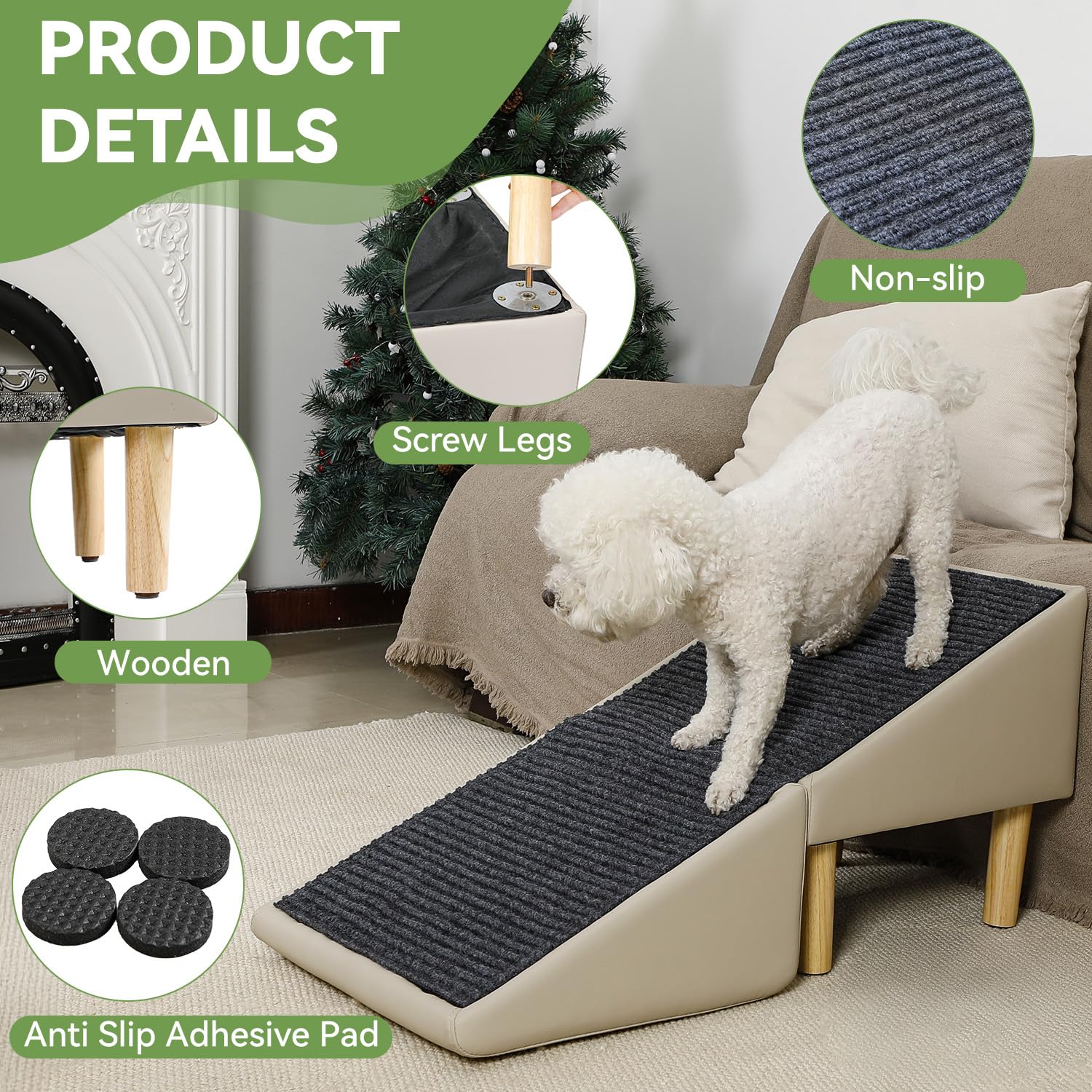 JDYEKYGF 17.71-inch high pet chair height supports comfortable loading.