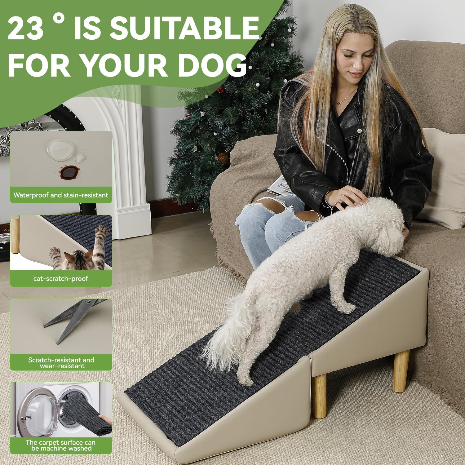 JDYEKYGF lightweight fold-flat dog ramp enables easy storage and portability.