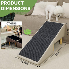 JDYEKYGF wide gentle incline helps senior dogs reach the couch.