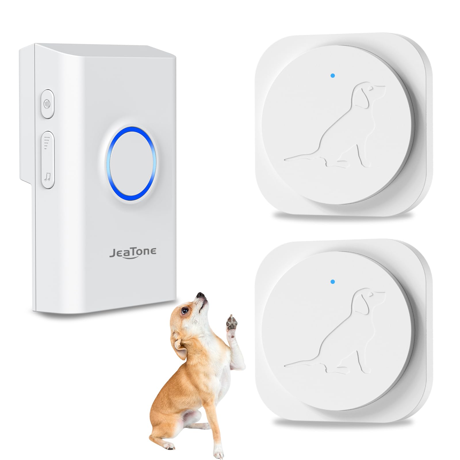JeaTone dog door bell receiver plugged in for simple, ready-to-use training.
