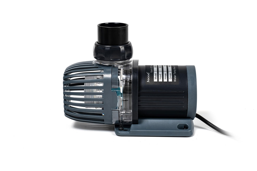 Jebao DEP-10000 top view emphasizes compact housing and easy maintenance for quiet operation.