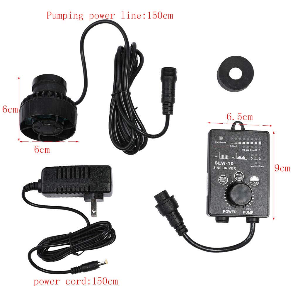 Jebao SLW-10 pump cords offer flexible placement and neat cabling.