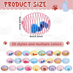 Jecery cat spring ball colorful coils stimulates curiosity and keeps cats active.