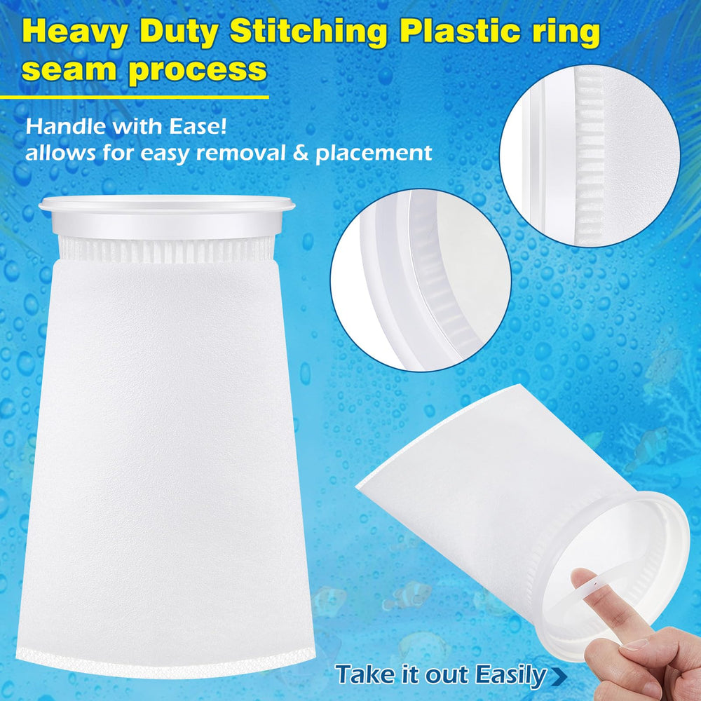 Jecery filter socks in-pack demonstrate durable, washable design for long-lasting tank maintenance.