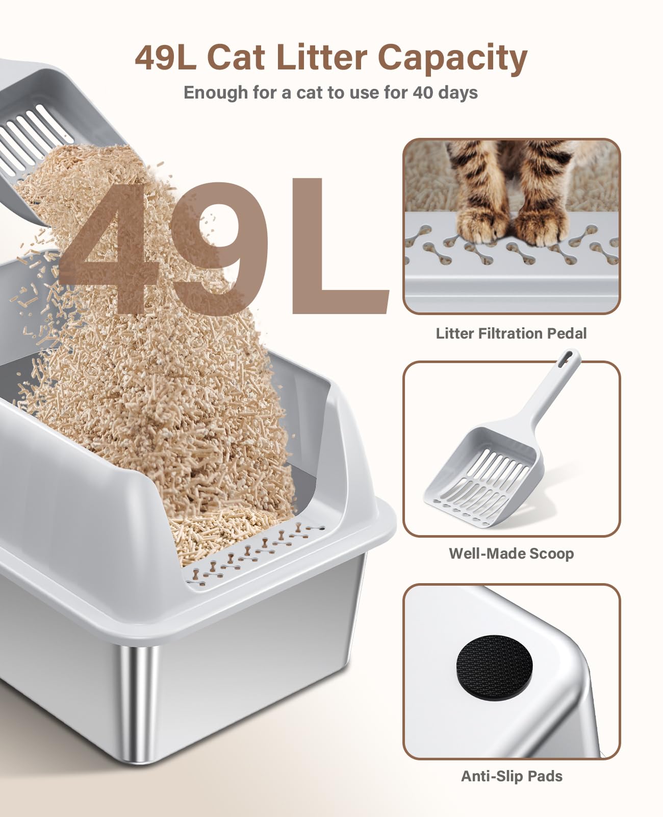 Jecoo XL sturdy base with non-slip feet for stable placement