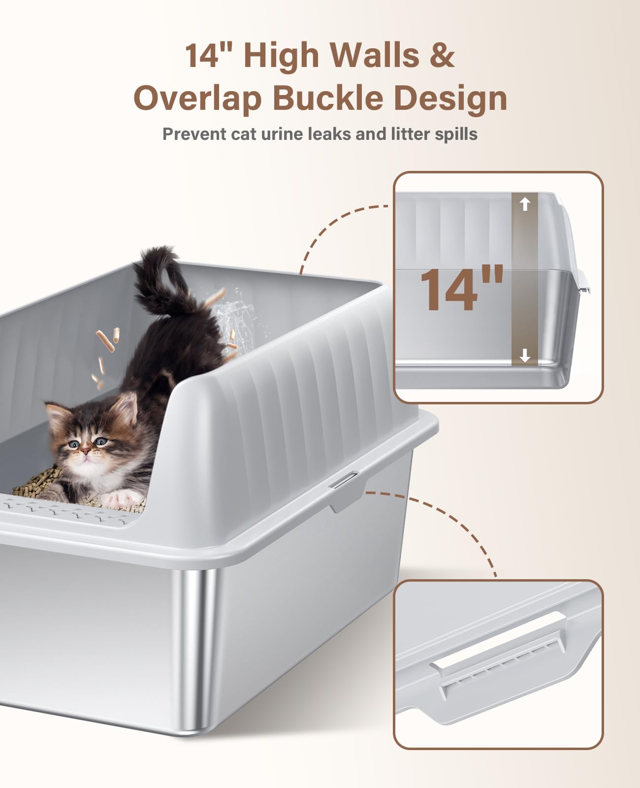 Jecoo XL with lid demonstrates privacy and mess containment