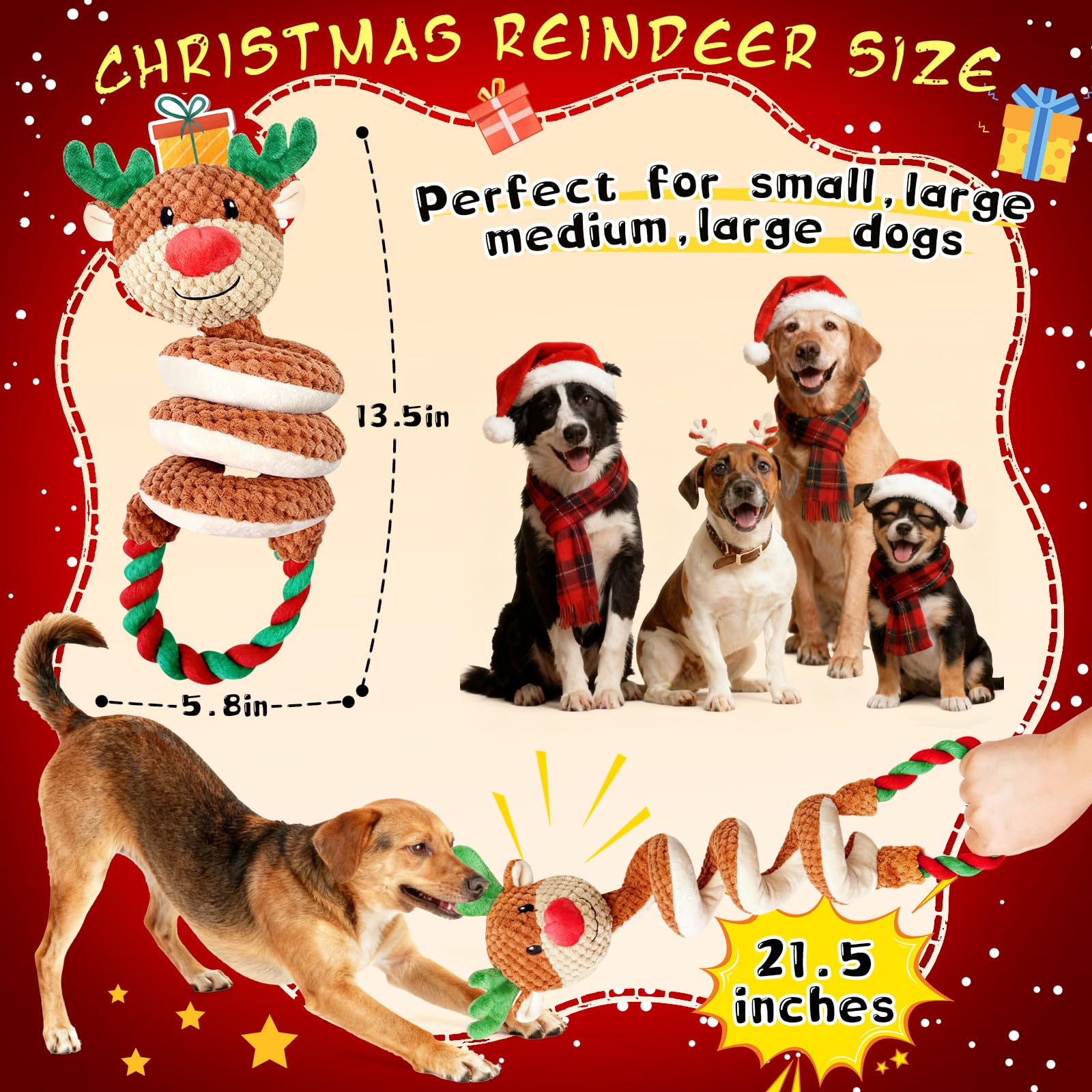 Jeefome dog toy with crinkle-paper inside adds tactile interest