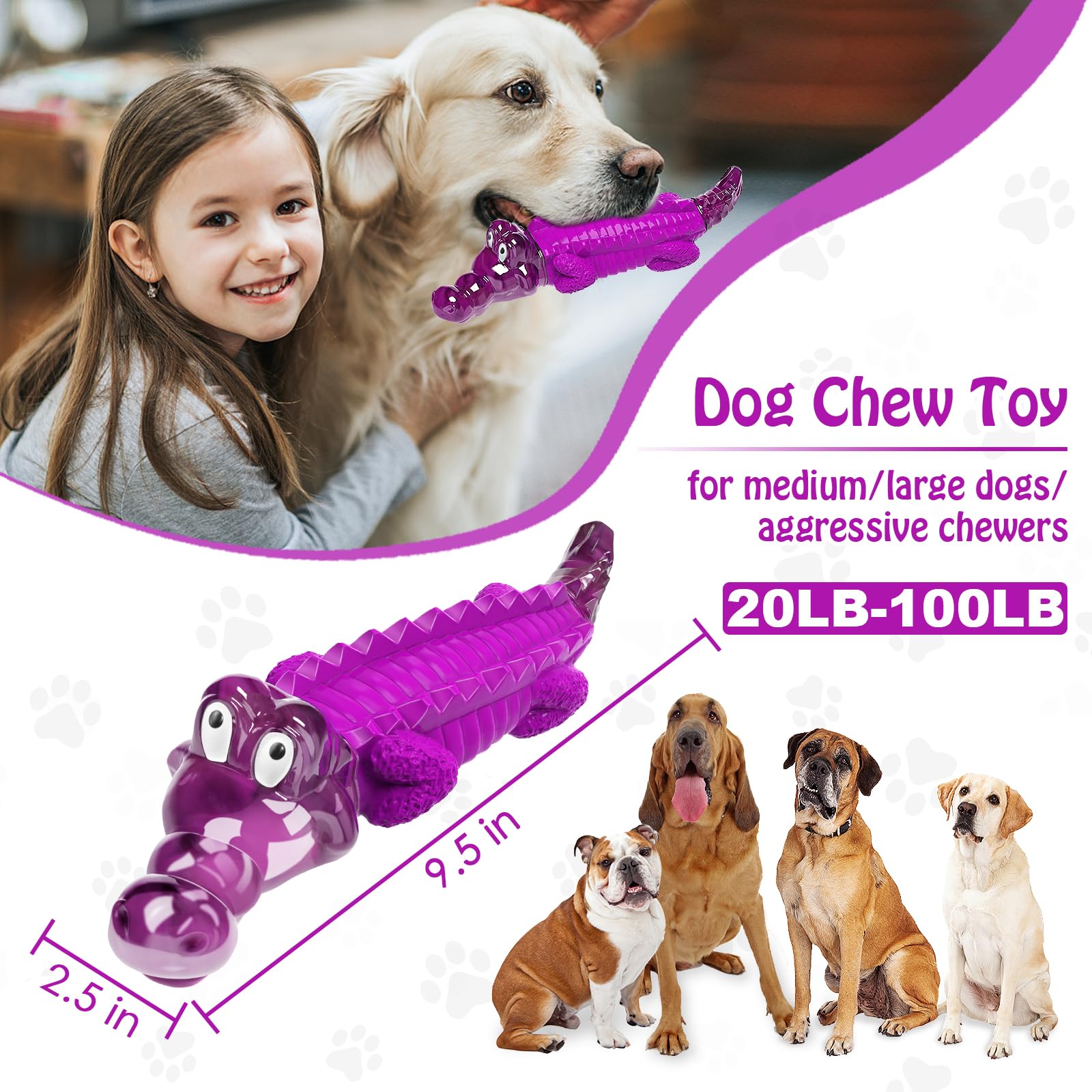 Jeefome indestructible dog toy nylon rubber for aggressive chewers.