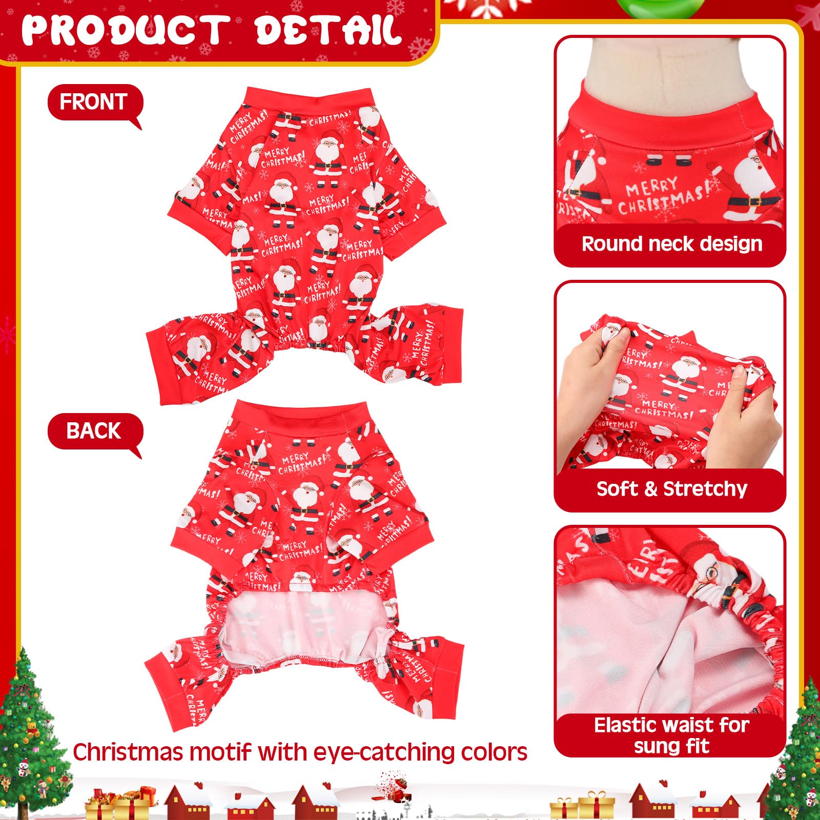 Jeere dog pajamas stockings pattern adds holiday charm while keeping warmth