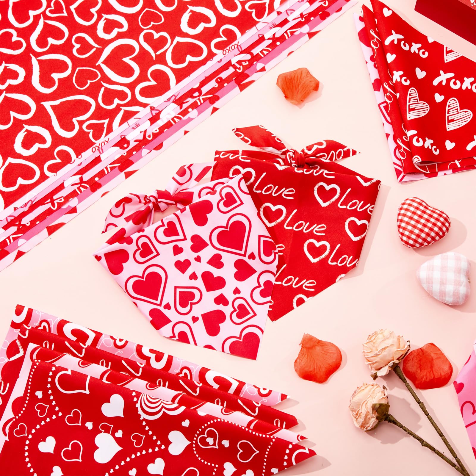 Jeere Valentines Day dog bandana red pink colors 5 features vibrant color combinations for head-turning looks.