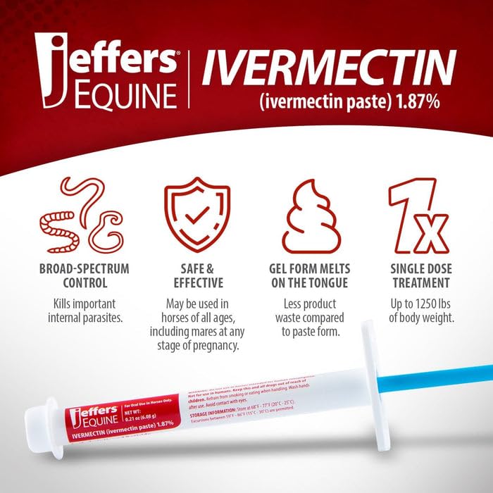 Jeffers 6-pack dewormer for horses supports routine parasite control.