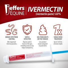 Jeffers 6-pack dewormer for horses supports routine parasite control.