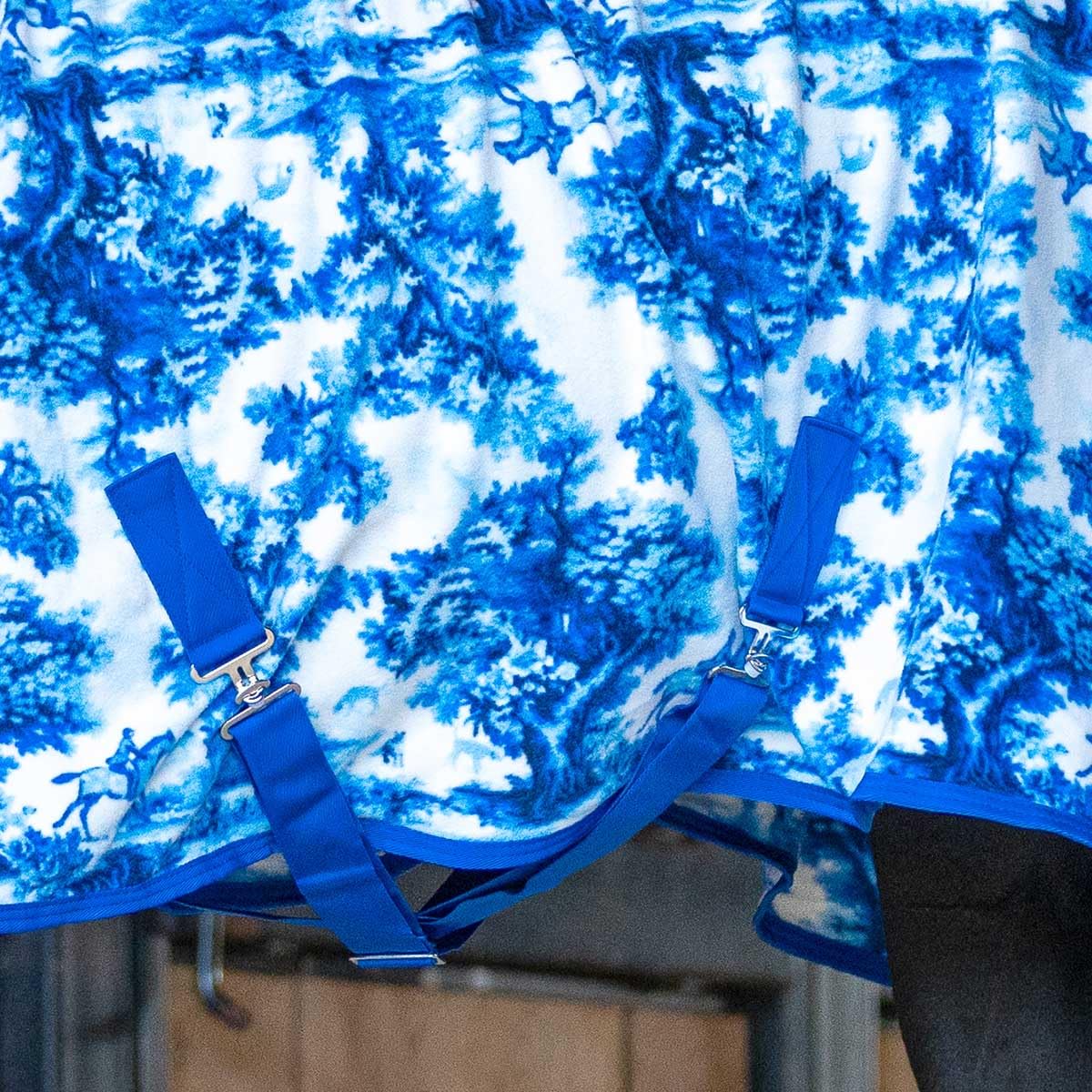 Jeffers Expression neck fleece cooler features the Equestrian Toile pattern and durable fabric