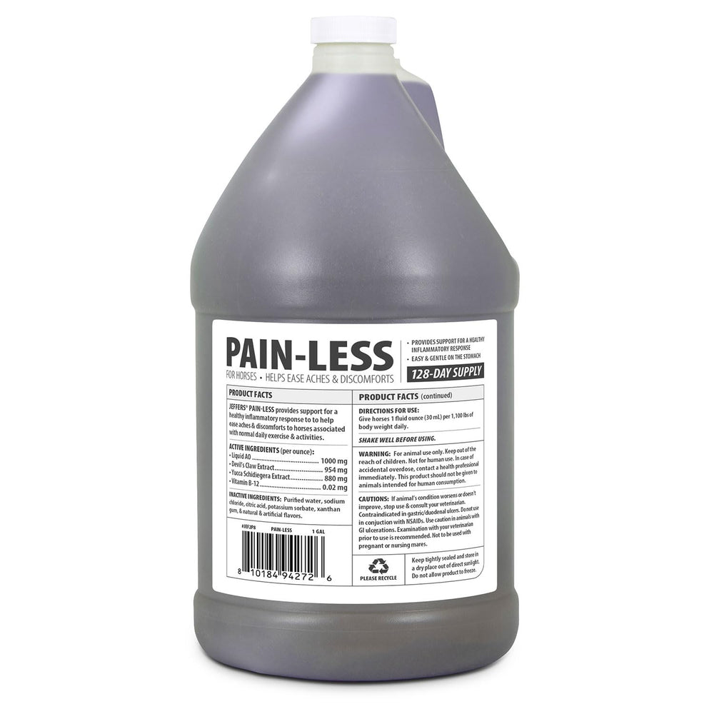 Jeffers Pain-Less 32 oz bottle ready for routine use and everyday joint support