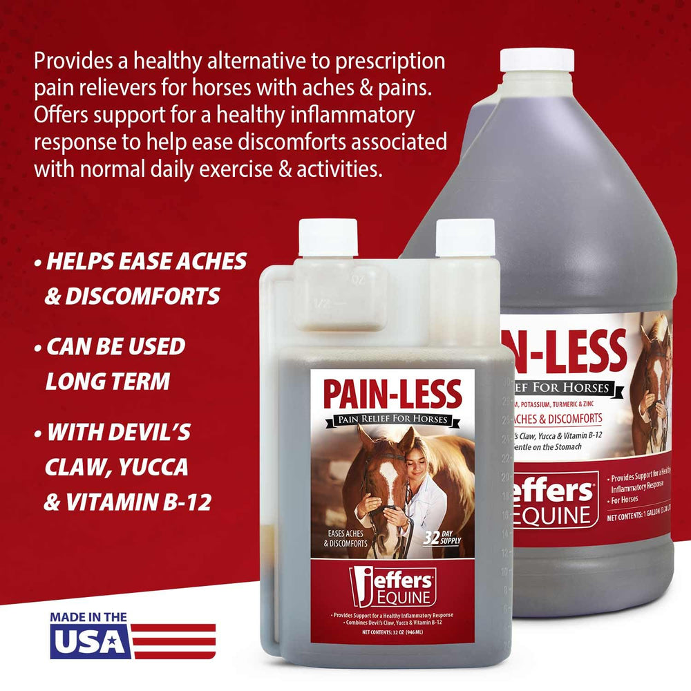 Jeffers Pain-Less formula proudly USA-made for quality and reliable supplementation