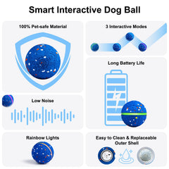 JEISOTHB interactive dog ball blue side view shows size and grip