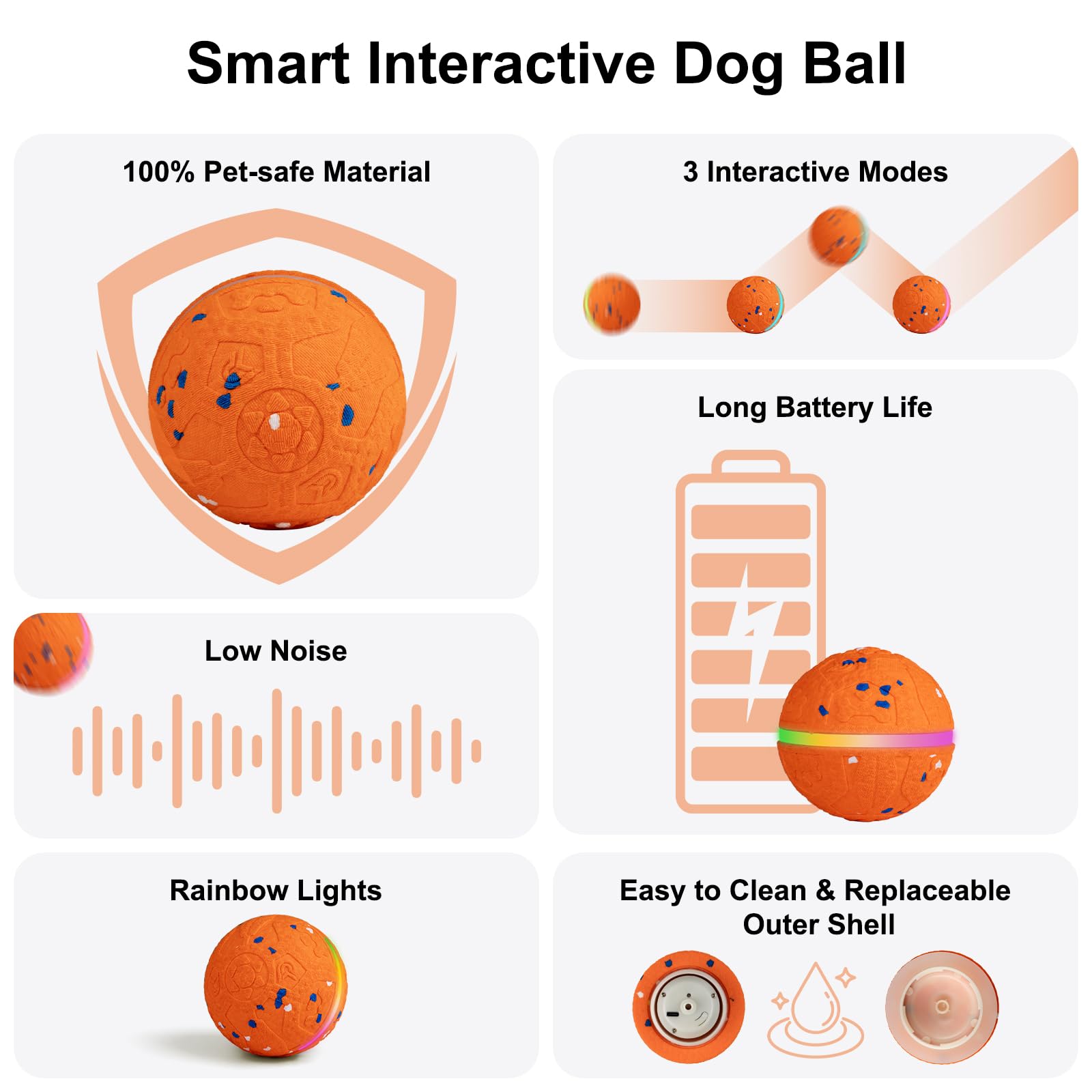 JEISOTHB dog ball with colorful lights for nighttime visibility and engagement.