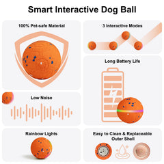 JEISOTHB dog ball with colorful lights for nighttime visibility and engagement.