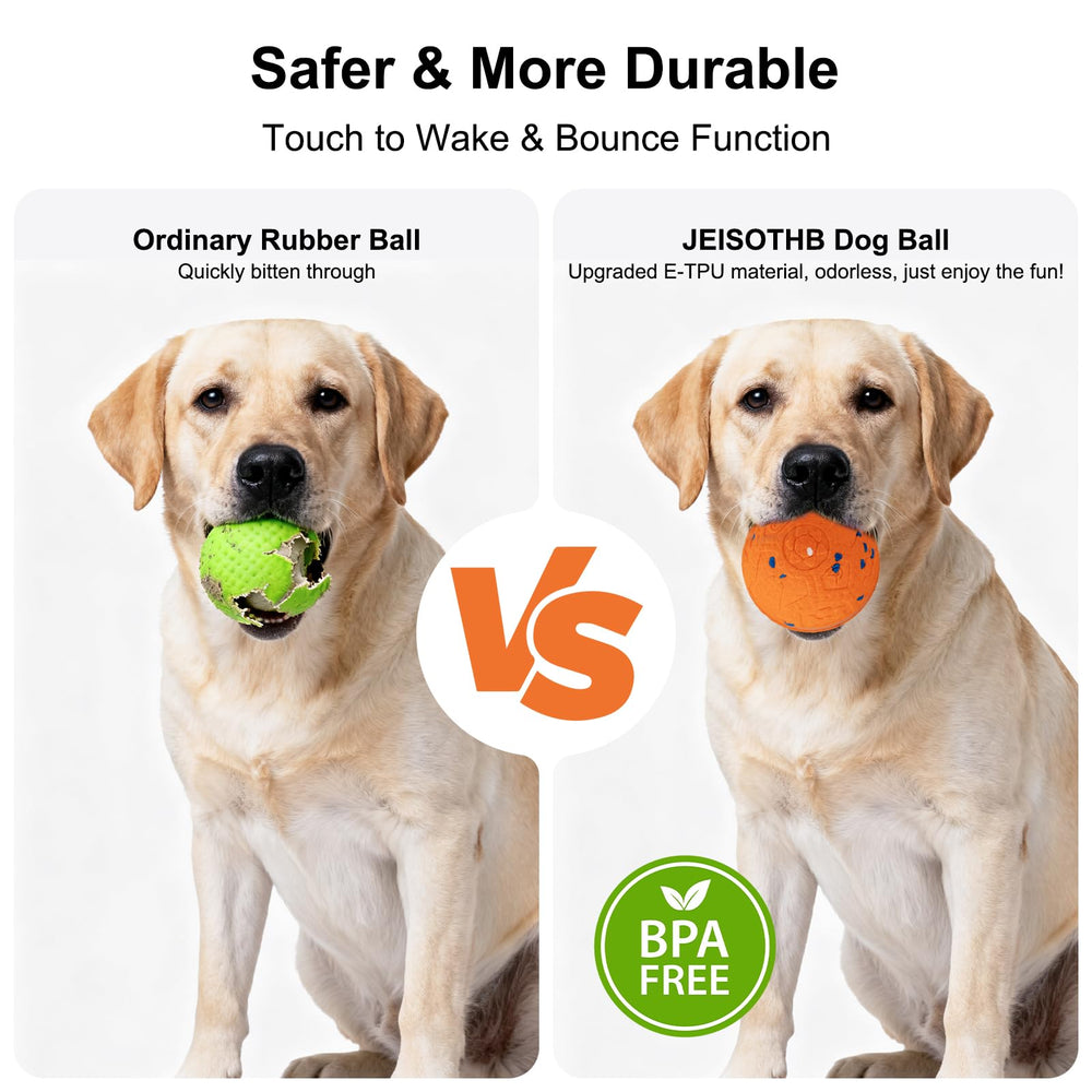JEISOTHB easy-clean dog ball with wipeable shell after play.