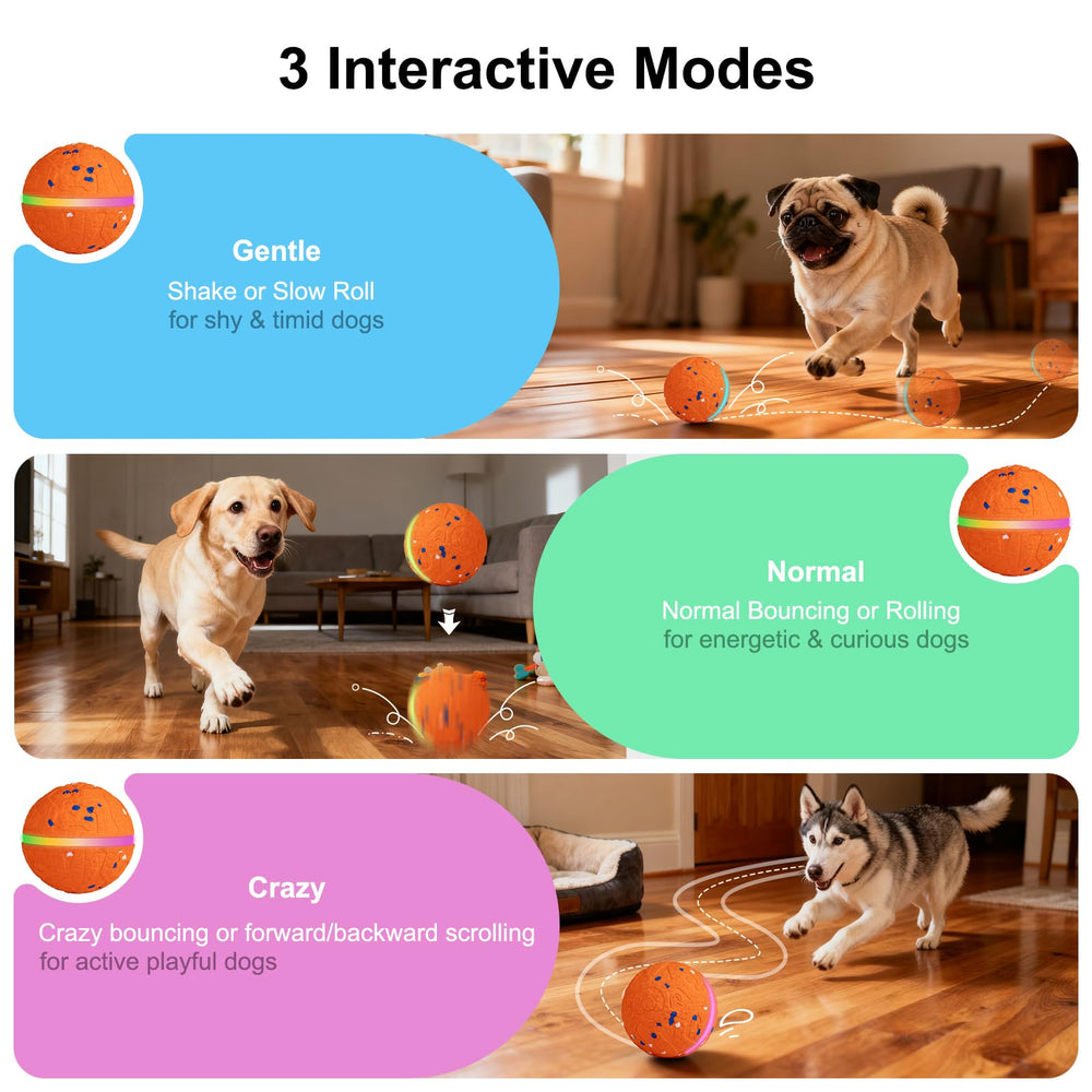 JEISOTHB motion-activated dog ball in action for dynamic play sessions.